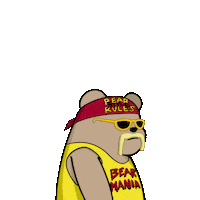 Good Morning Wrestling Sticker by SuperRareBears