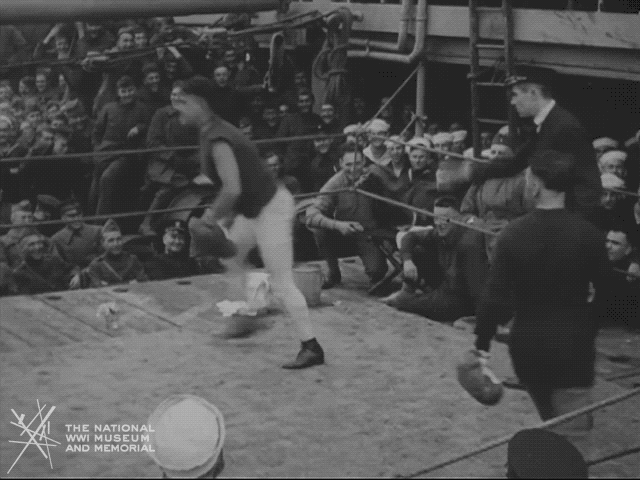 NationalWWIMuseum giphyupload black and white boxing military GIF