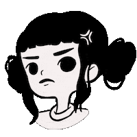 Angry Cute Girl Sticker