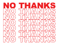 no thank you Sticker by Femfetti