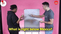 What's below Mexico?