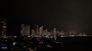 Lightning Flashes Over Miami Skyline