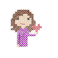 StitchPeople love heart sp cross stitch Sticker