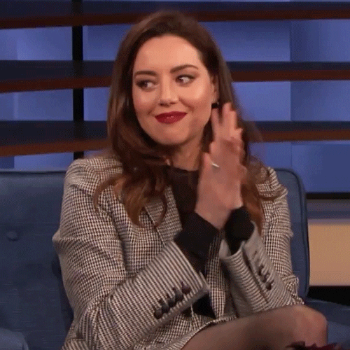Excited Aubrey Plaza GIF by Team Coco