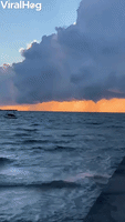 Several Waterspouts Form at Sunset