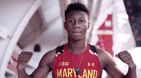 Flexing Track And Field GIF by Maryland Terrapins
