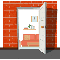 Viewing Open Door Sticker by The ValPal Network