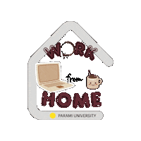 ParamiU coffee work online university Sticker