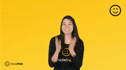 SocialHub happy smile excited clapping GIF