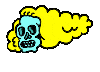 Flying Skull Sticker by Russell Taysom