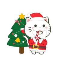 Merry Christmas Cat Sticker by KIKI