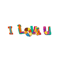 SuperSema love heart i love you colorful Sticker