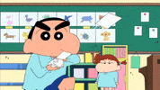 Shinchan anime japan superhero ninja GIF