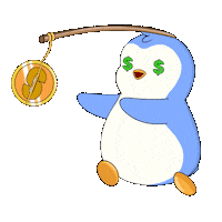 Money Chasing Sticker by Pudgy Penguins