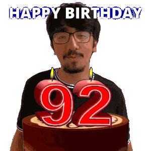 92 Birthday Sticker