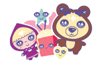 Korean Panda Sticker by Masha and The Bear