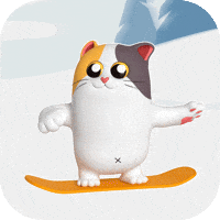 Cat Snowboarding GIF by Liberty Cats Emojis