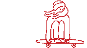 Red_Ant animation skater hoover Sticker