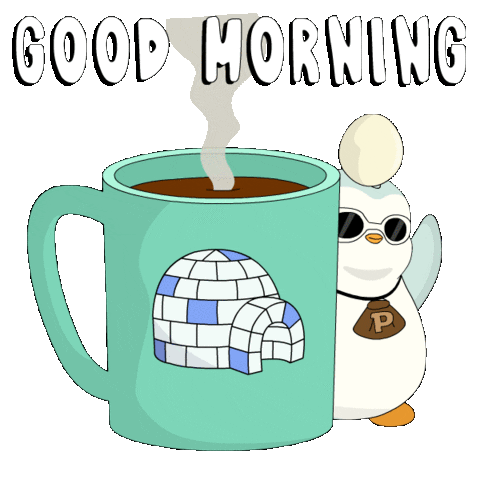 Good Morning Coffee Sticker by Pudgy Penguins