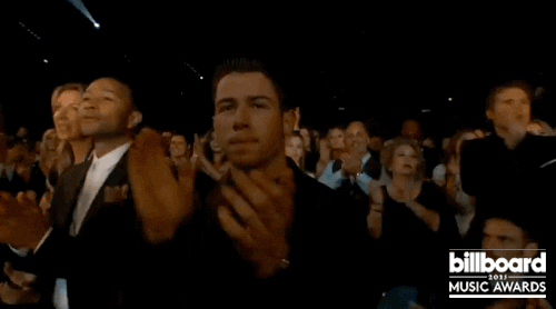 Nick Jonas Clapping GIF by Billboard Music Awards