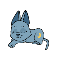 Blue Cat Sleeping Sticker by The High Meows
