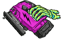 jordandebney skeleton jigsaw power tool jordan debney Sticker