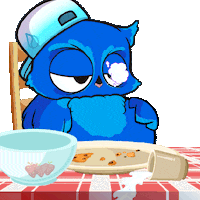 Owl Eating Sticker by BigBrains