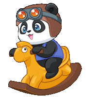 gangnamcreative joy panda rocking horse pandarockingadventure Sticker