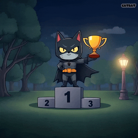 catbatmeme giphyupload cat cute meme GIF