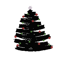 Christmas Tree Santa Sticker