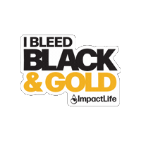 impactlifeblood black gold black and gold uiowa Sticker