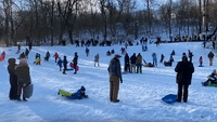 Kids Take to the Slopes in Brooklyn's Prospect Park After Nor'easter
