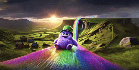 St Patricks Day Rainbow GIF by The Monster Library