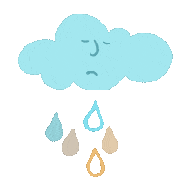 aikchin rain cloud wet raining Sticker