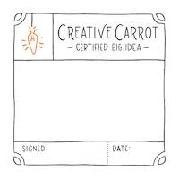 circadesign idea carrot lightbulb dream it Sticker