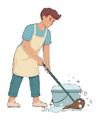 Cleaning Housework Sticker by letterbube