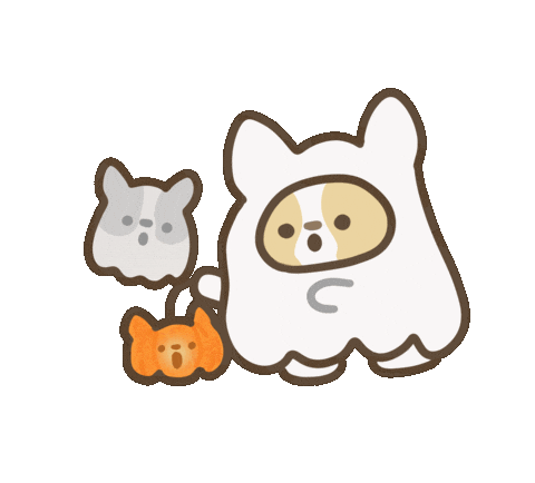 Halloween Ghost Sticker by corgiyolk