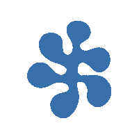 niu-and-you blue flower organic shape Sticker