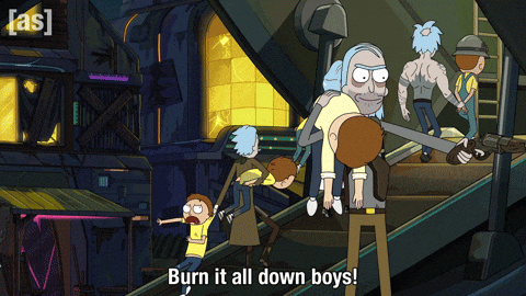 Burn It All Down Rick And Morty GIF by Adult Swim