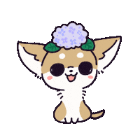 Dog Flower Sticker