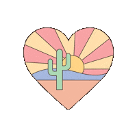 TheSlowRodeo heart cowboy western cactus Sticker