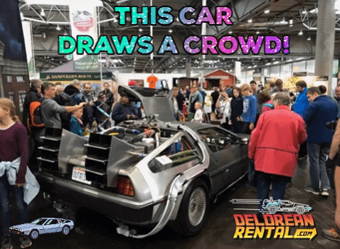 deloreanrental giphygifmaker giphyattribution back to the future comic con GIF