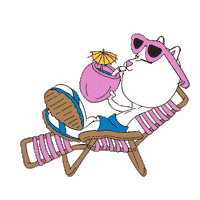 RIPNDIP_CAT summer mood drink beach Sticker