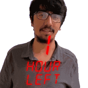 1 Hour Left Sticker