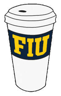 Blue And Gold Coffee Sticker by Florida International University