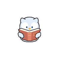 anirollz book reading owl library Sticker