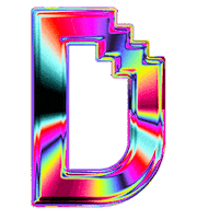 Glitch D Sticker