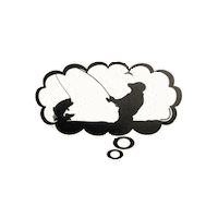 Fishing Thought Bubble Sticker