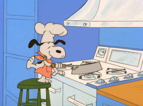 Charlie Brown Thanksgiving Cooking GIF