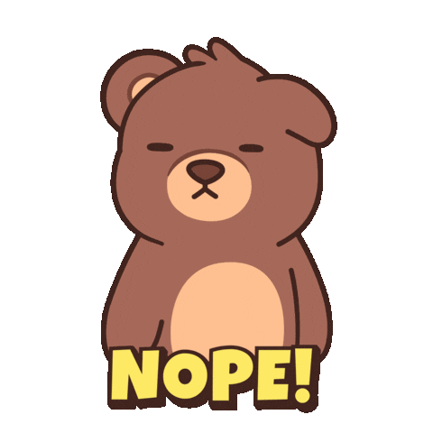 Disappointed No Way Sticker by BEARISH